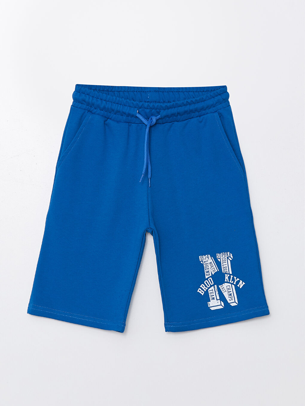 Mavi Beli Lastikli Baskılı Erkek Çocuk Şort