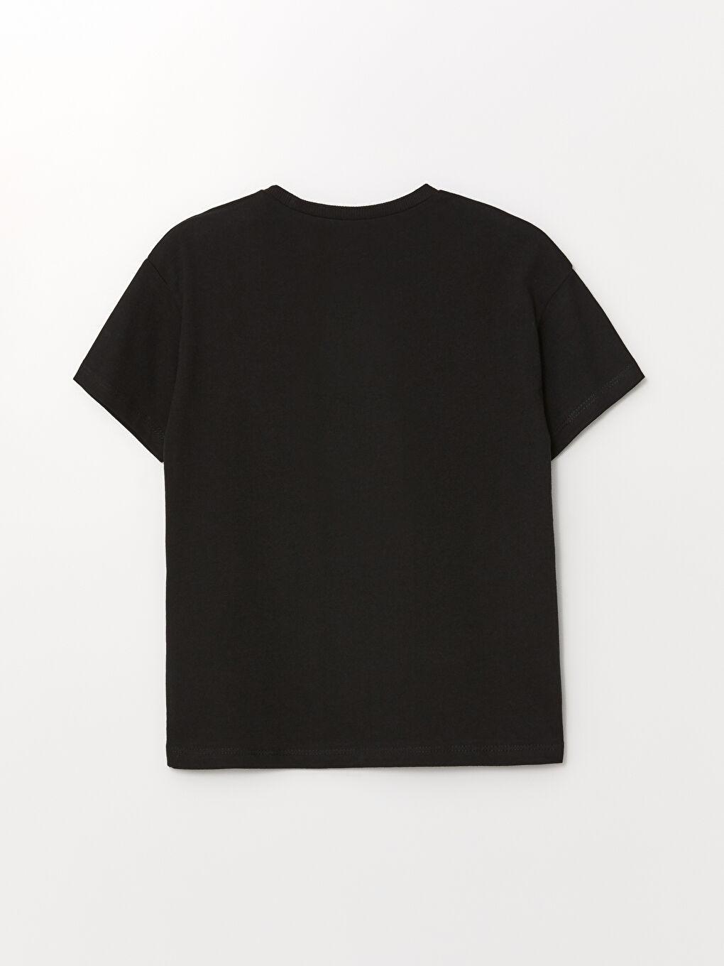 Siyah Bisiklet Yaka Kısa Kollu Baskılı Erkek Bebek Tişört-1