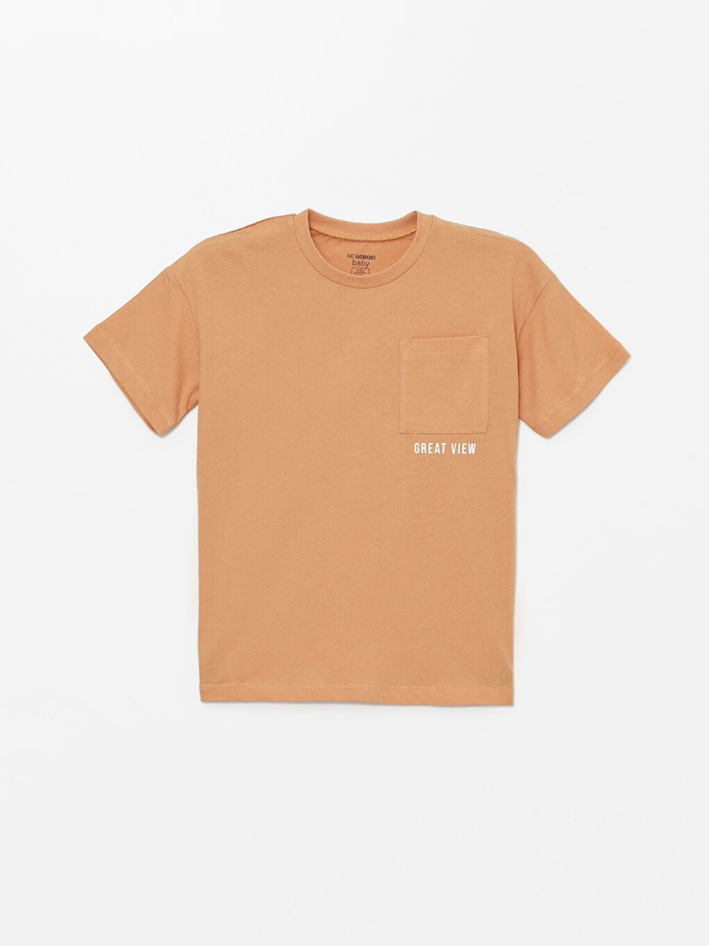 Kahverengi Bisiklet Yaka Kısa Kollu Baskılı Erkek Bebek Tişört