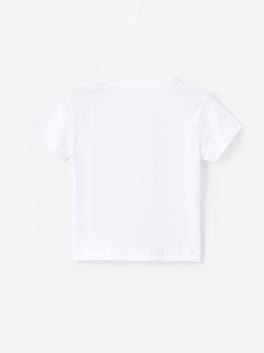 Beyaz Bisiklet Yaka Kısa Kollu Baskılı Kız Bebek Tişört ve Tayt 2'li Takım-3