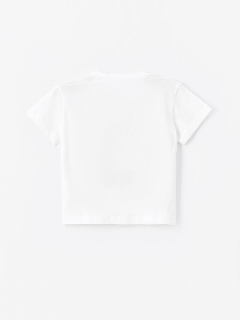 Ekru Bisiklet Yaka Kısa Kollu Baskılı Kız Bebek Tişört ve Tayt 2'li Takım-3