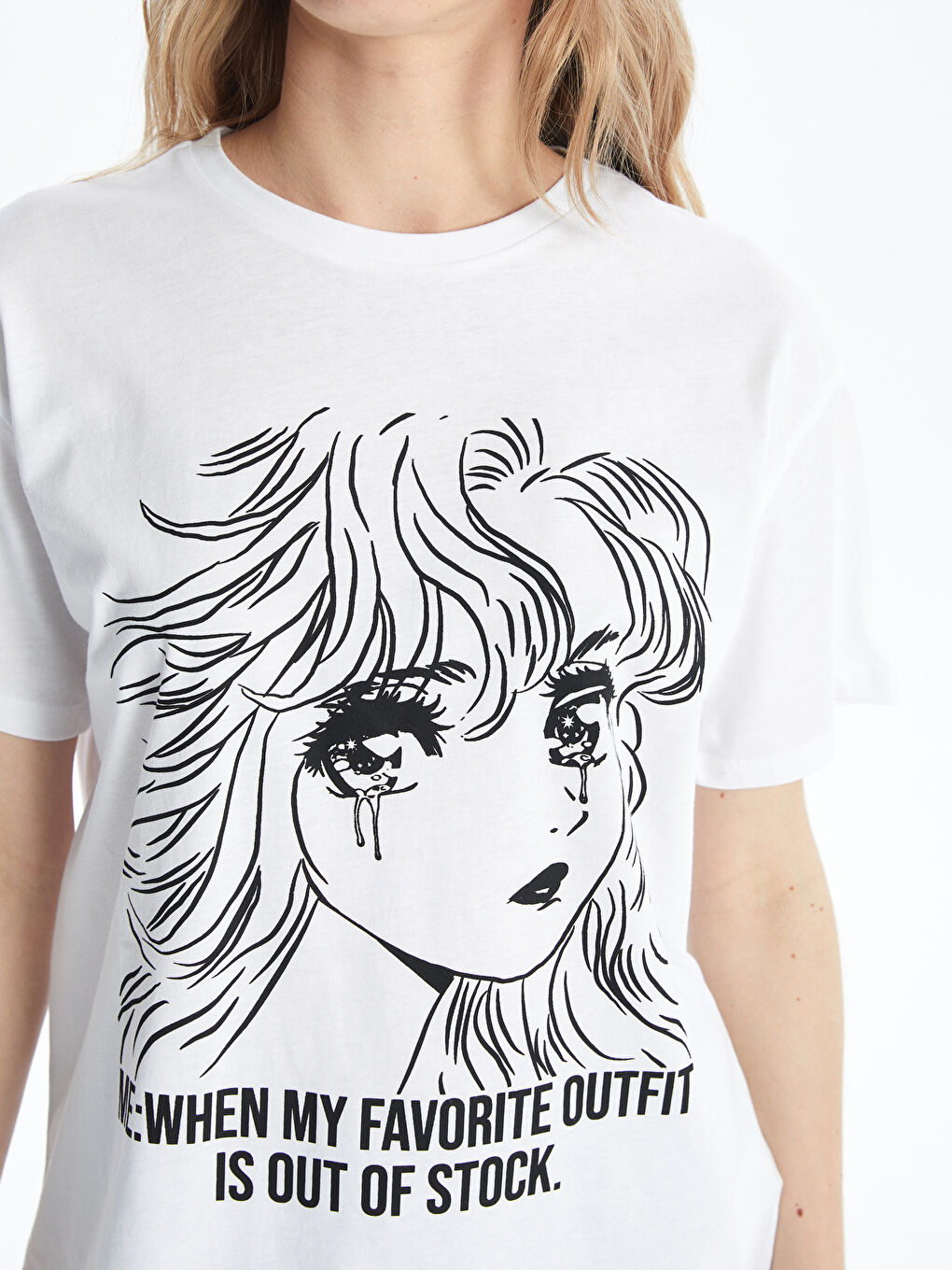 Crew Neck Printed Short Sleeve Women's T-shirt -S4NC74Z8-Q6K
