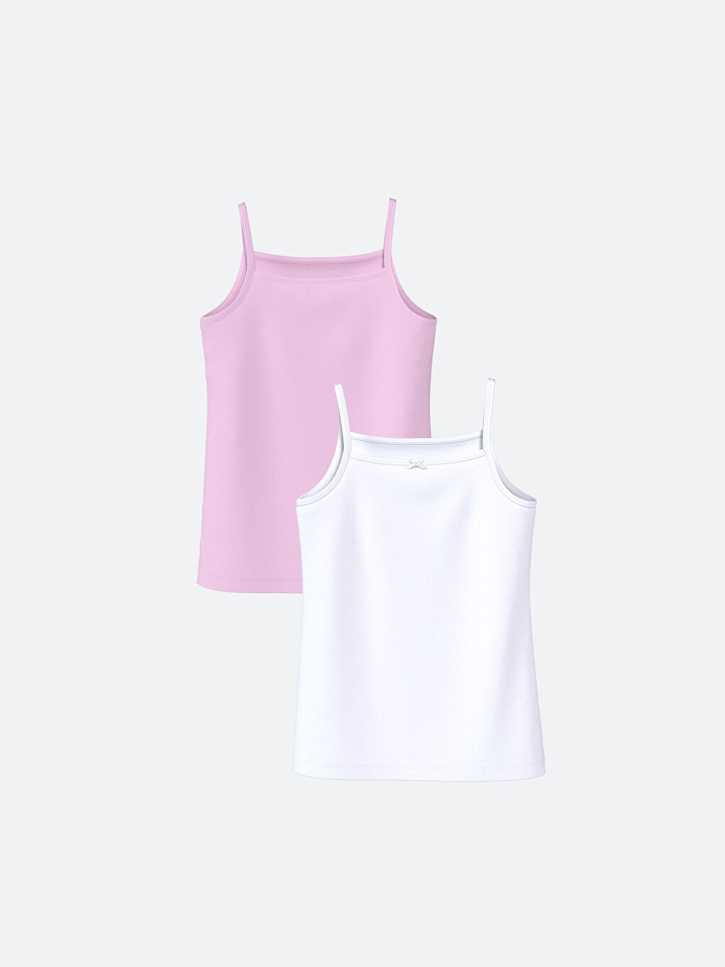 Pembe Kare Yaka Kız Çocuk Atlet 2'li