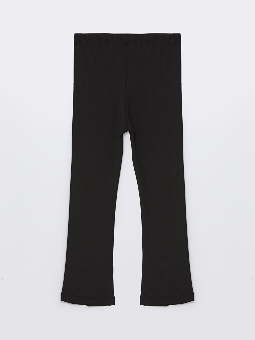 Siyah Beli Lastikli İspanyol Paça Kız Çocuk Tayt-1