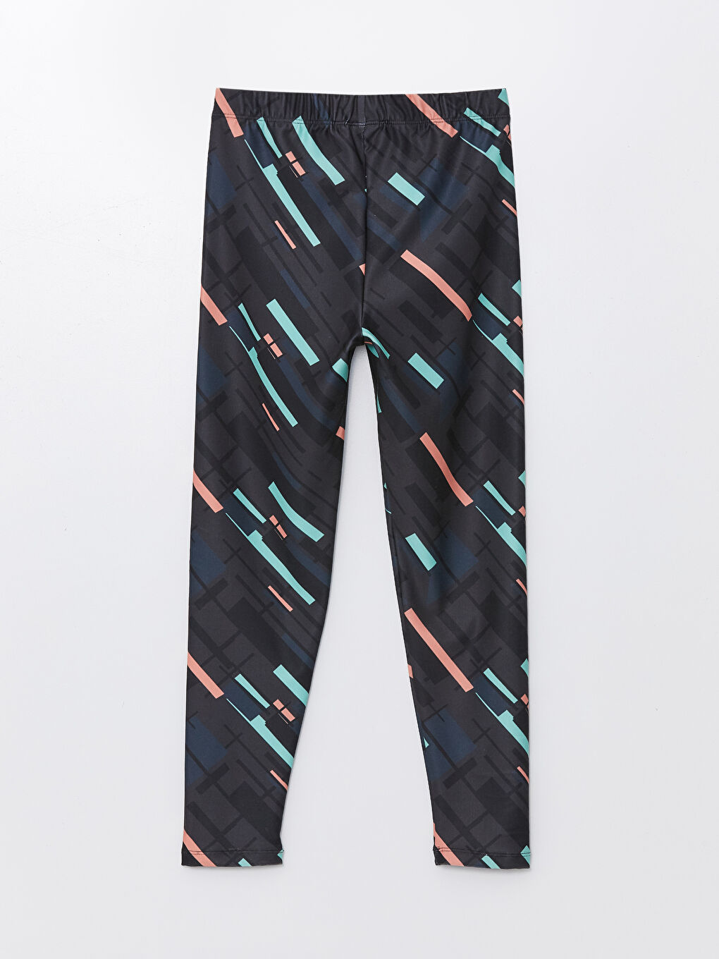 Antrasit Beli Lastikli Baskılı Kız Çocuk Tayt-1