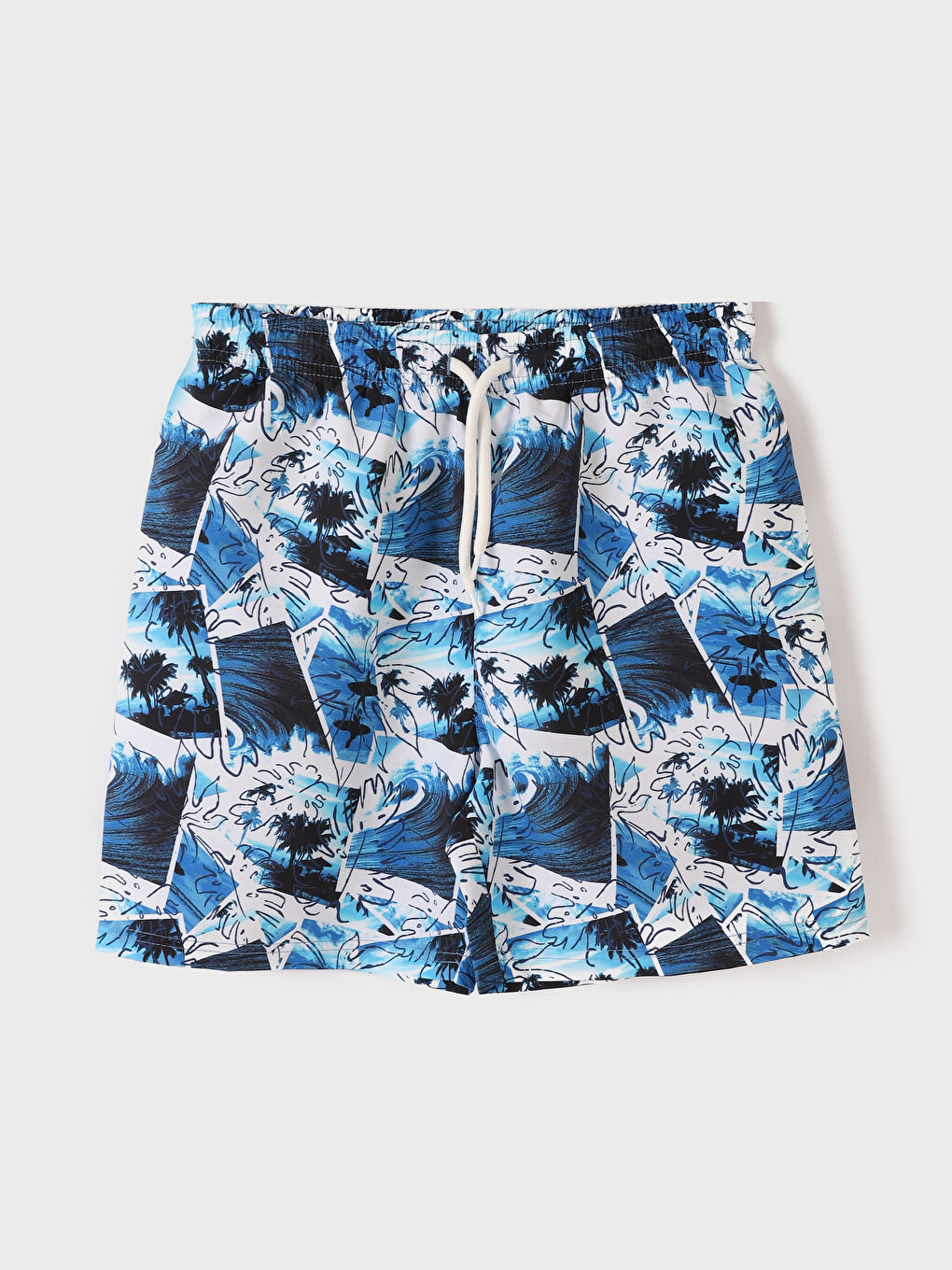 Elasticated Waist Patterned Boys' Swimming Shorts