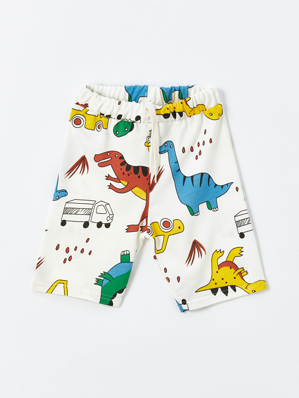 Ekru Beli Lastikli Erkek Bebek Şort