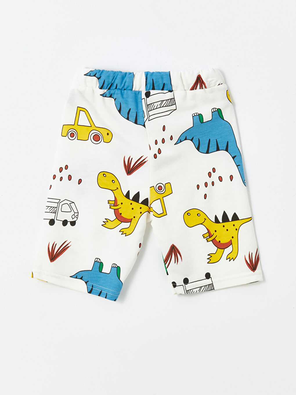 Ekru Beli Lastikli Erkek Bebek Şort-1