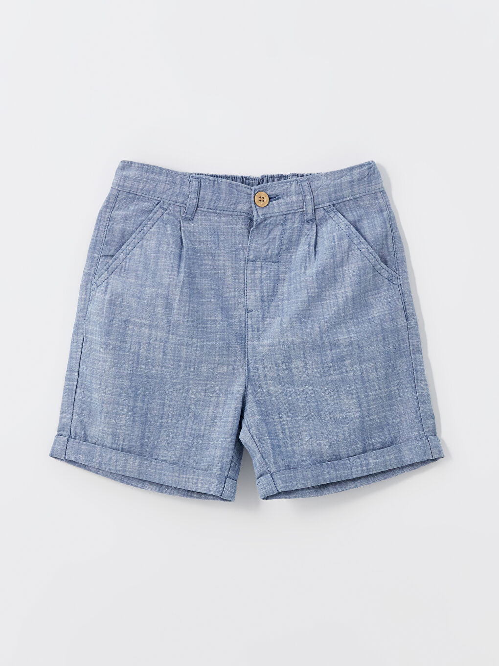 Lacivert Beli Lastikli Basic Erkek Bebek Şort