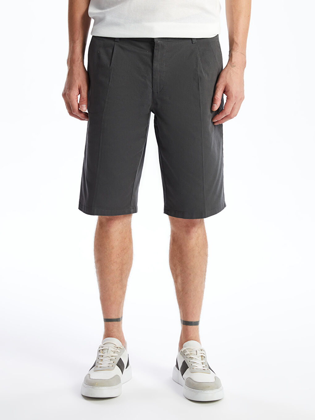 Comfort Fit Gabardine Men's Bermuda Shorts -S4ND67Z8-JQN