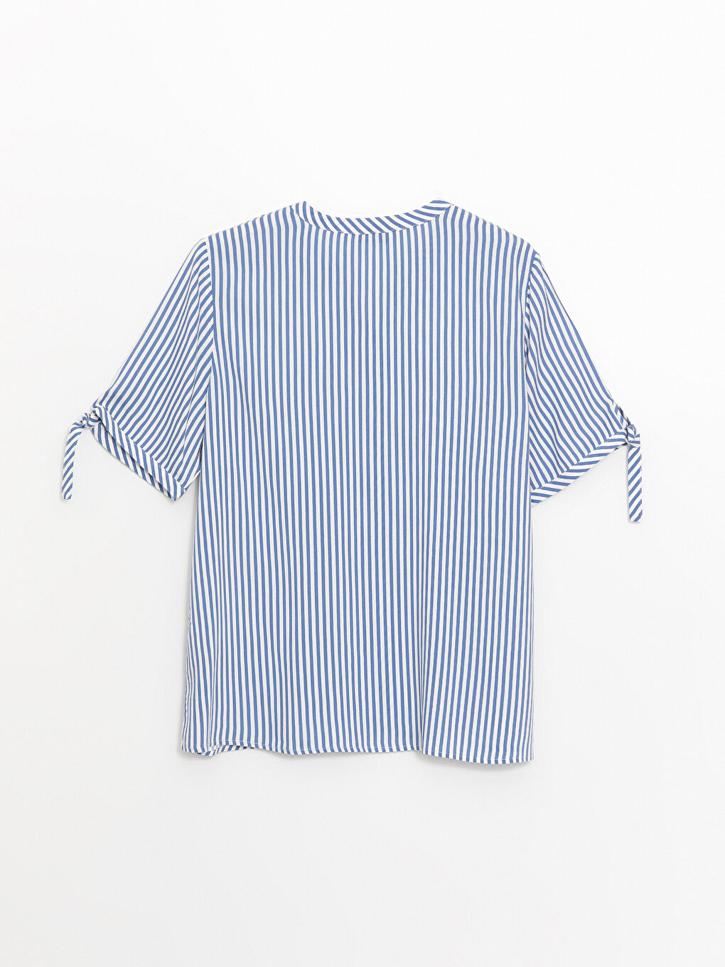 Henley Neckline Embroidered Short Sleeve Women's Blouse -S4NE62Z8-LGB