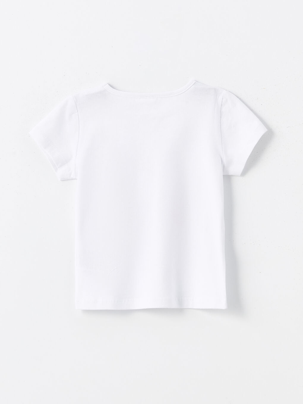 Beyaz Bisiklet Yaka Baskılı Kısa Kollu Kız Bebek Tişört ve Tayt 2'li Takım-2