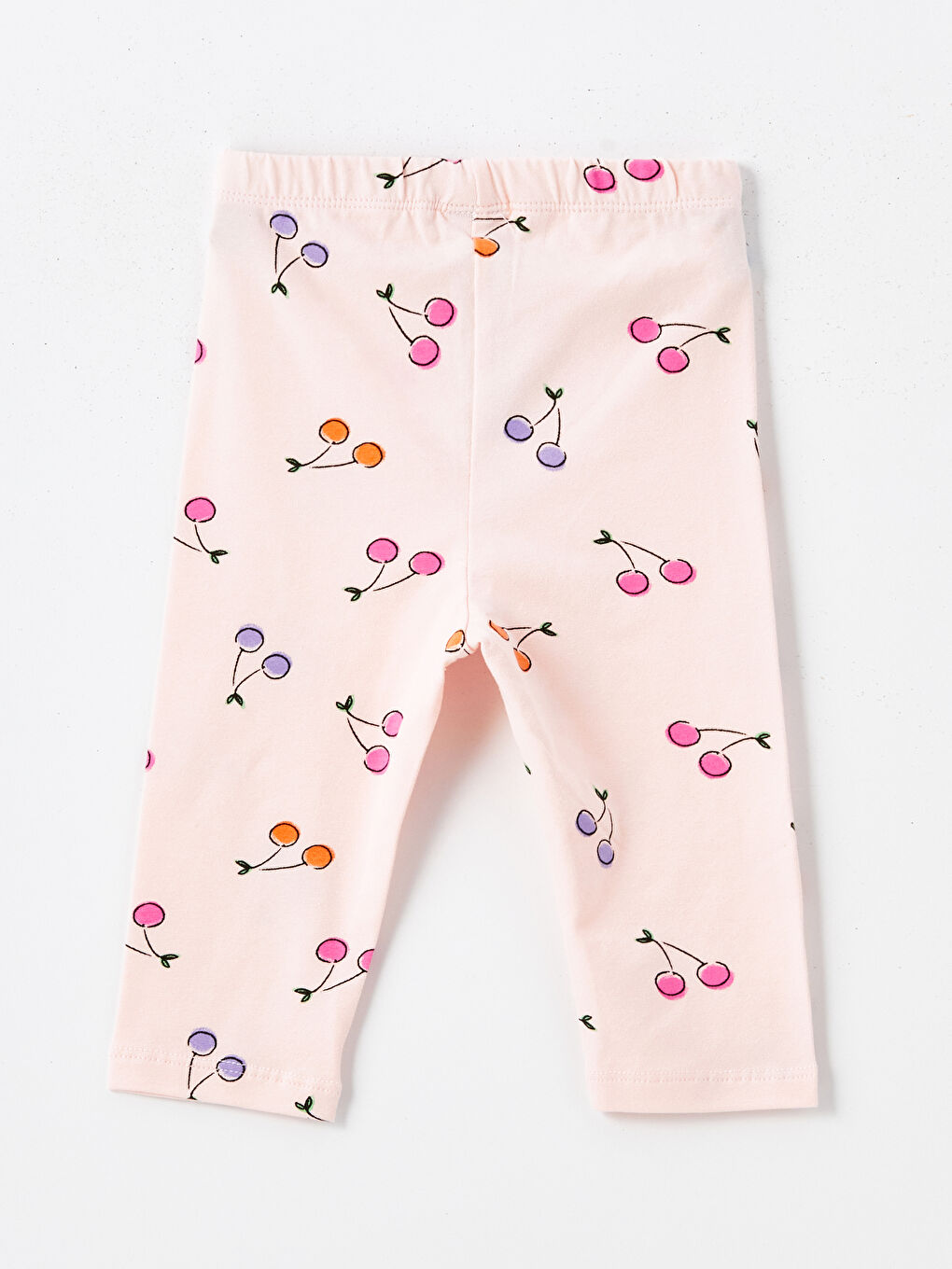 Beyaz Bisiklet Yaka Baskılı Kısa Kollu Kız Bebek Tişört ve Tayt 2'li Takım-4