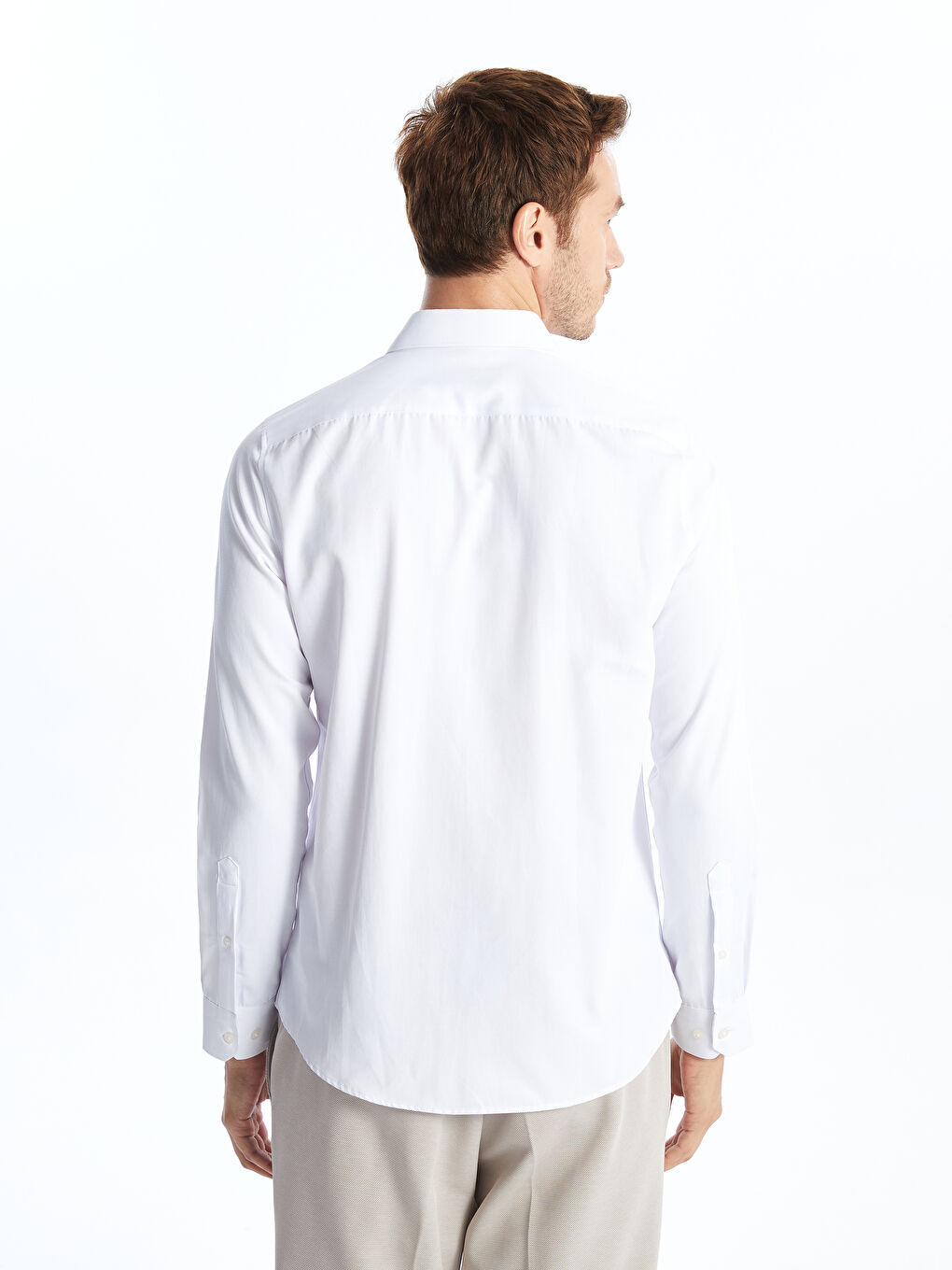 LCWAIKIKI فەرمی کراس قۆڵ درێژ باریک فیت گاباردین بۆ پیاوان -S4NF43Z8-JYX