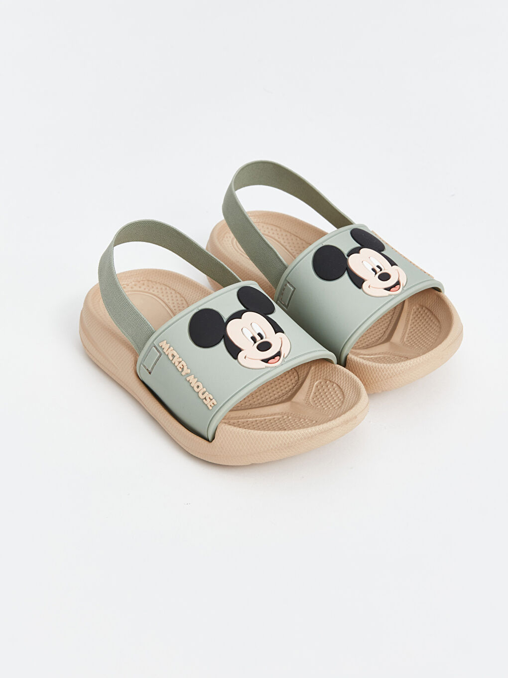 LCW STEPS Mat Yeşil Mickey Mouse Baskılı Erkek Bebek Sandalet