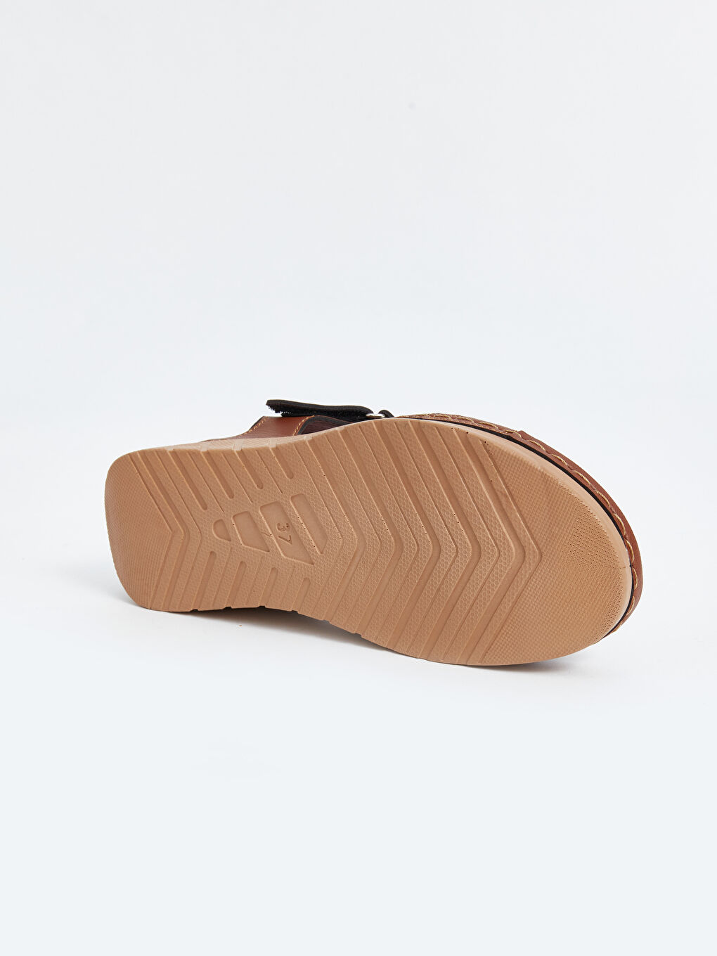 Kahverengi Cırt Cırtlı Kadın Sandalet-3