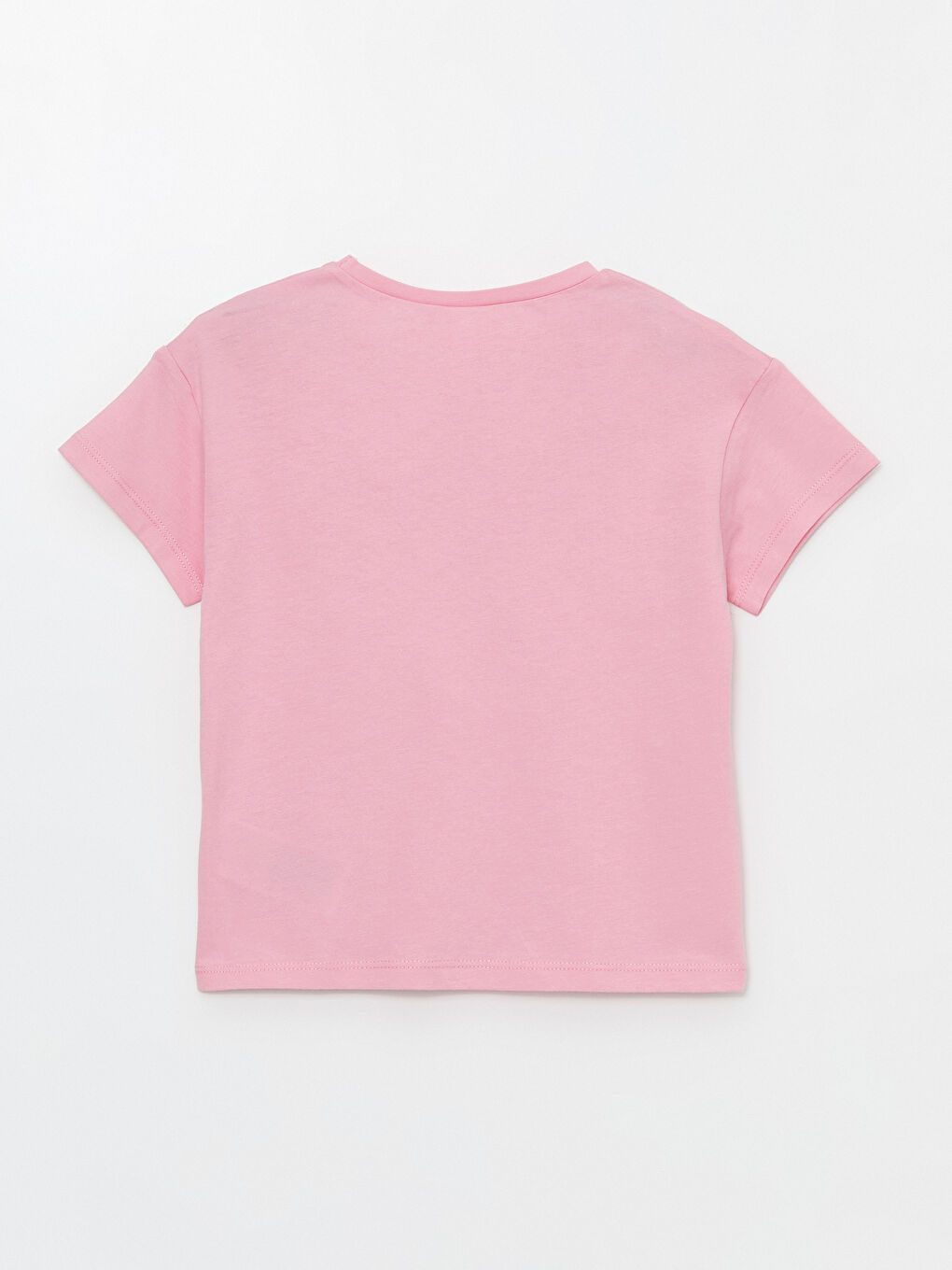 LCW Kids Pembe Bisiklet Yaka Kısa Kollu Barbie Baskılı Kız Bebek Tişört - 1