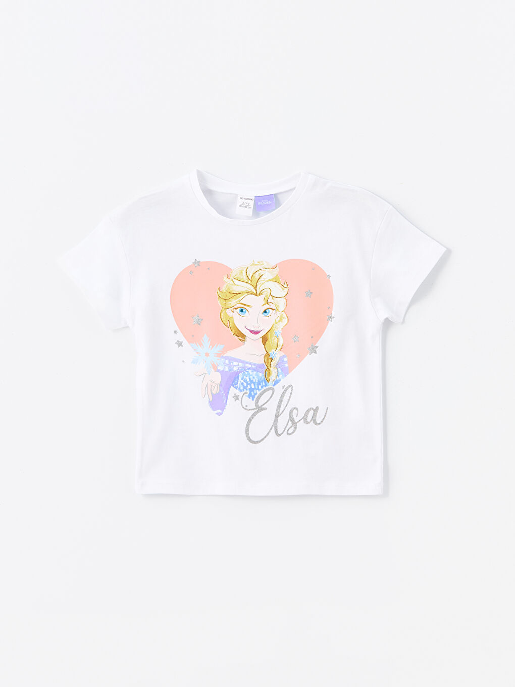 Crew Neck Short Sleeve Elsa Printed Baby Girls' T-Shirt -S4NG34Z1-Q6K
