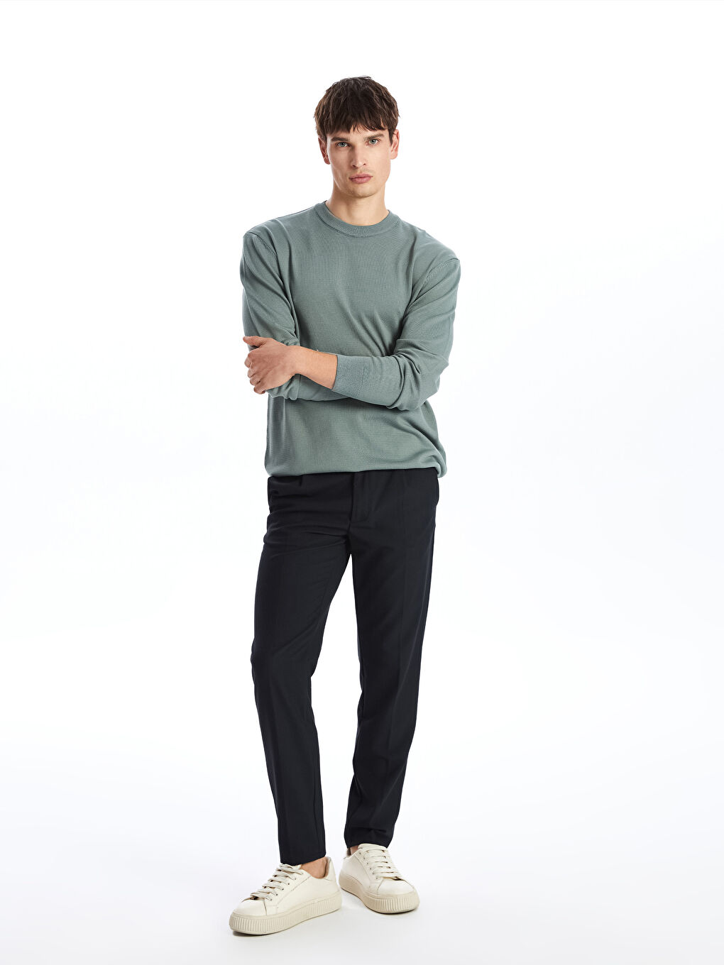 Standard Fit Poplin Men's Trousers -S4NG47Z8-RFG