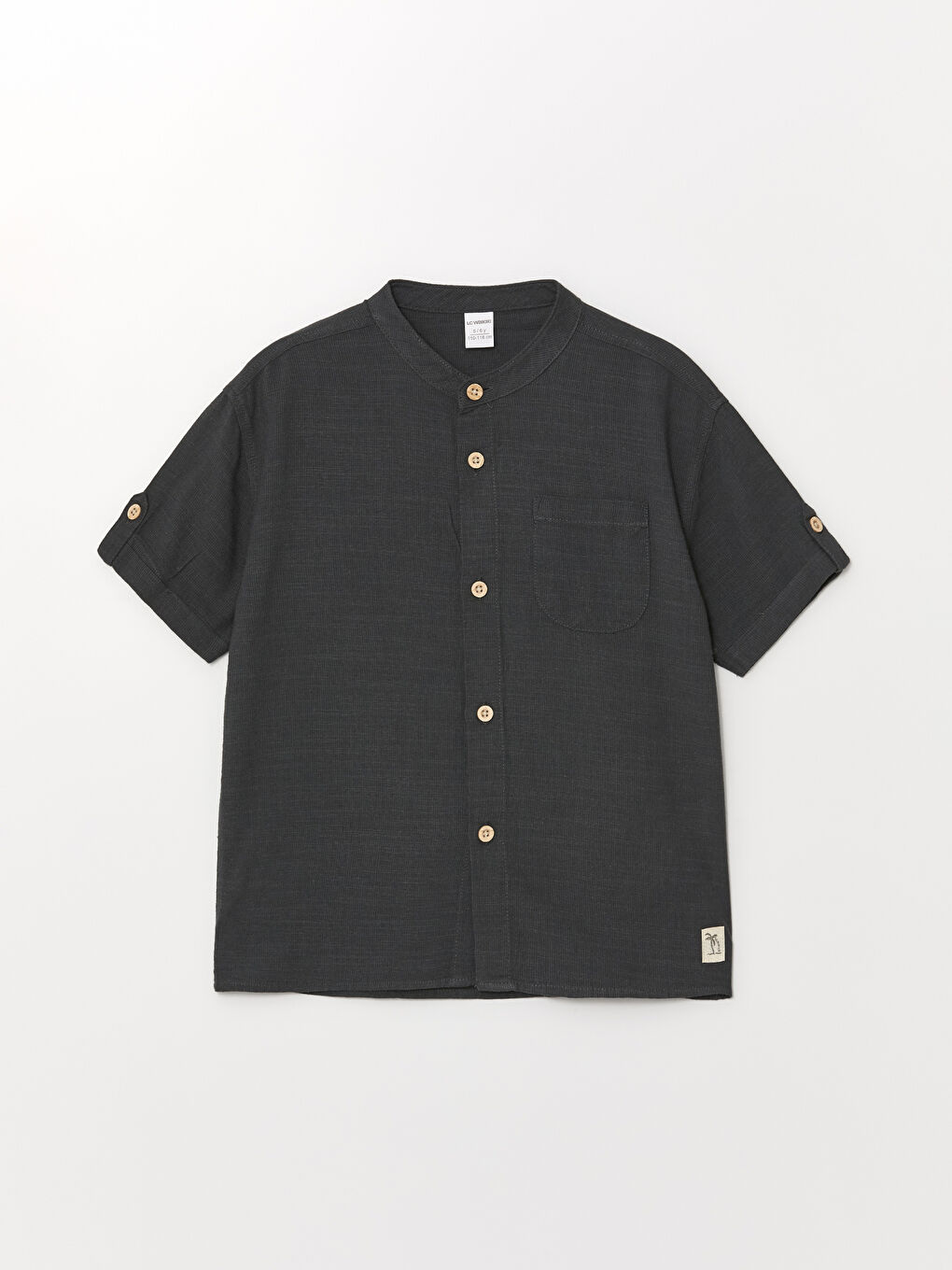Grandad Collar Short Sleeve Baby Boys' Shirt -S4NG48Z1-R4W