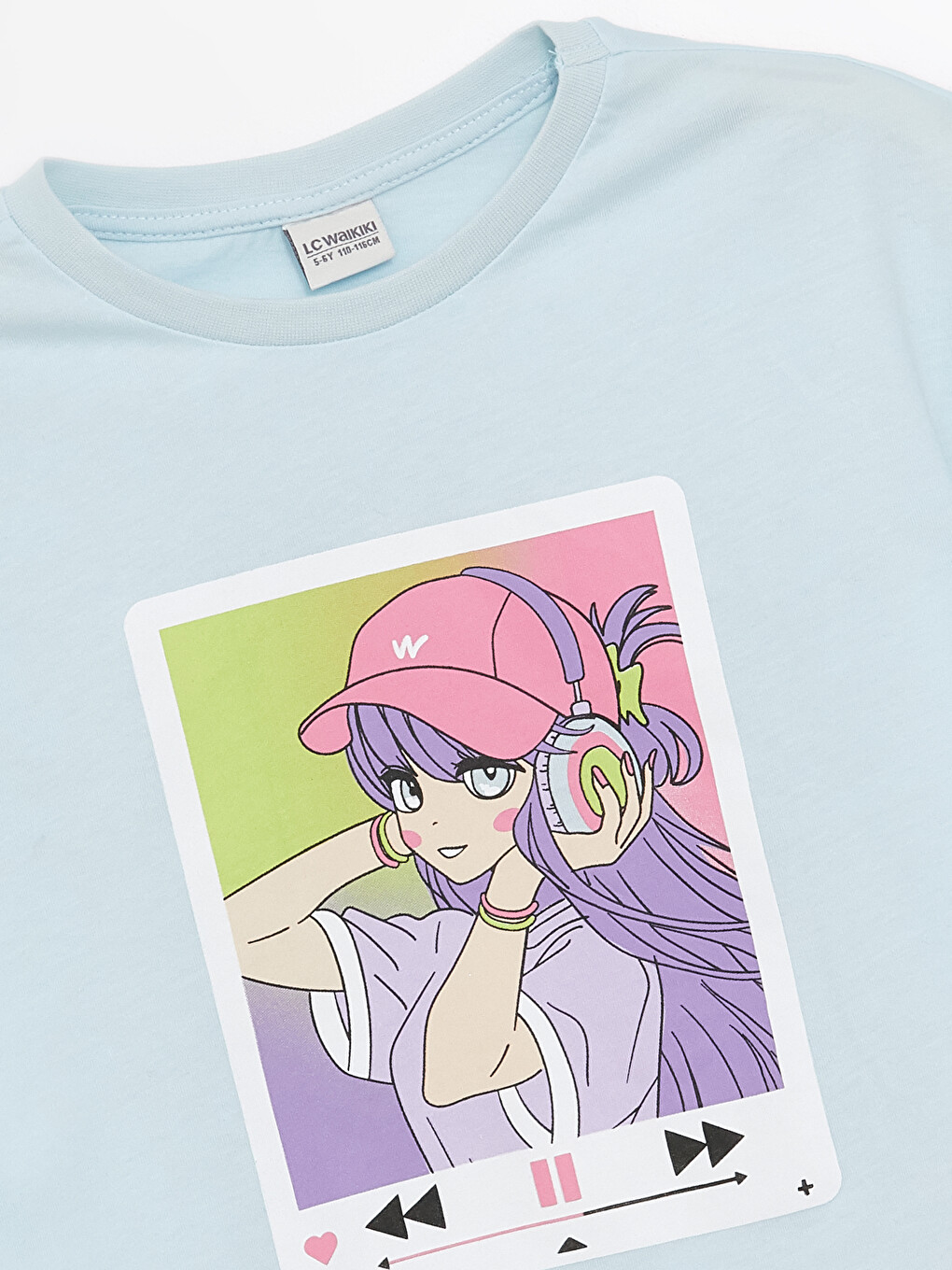 BABYL K×A×W×A×I×ITシャツ LCW ECO Crew Neck K-Pop Printed Girls' T-Shirt - S4NG77Z4-VZF - LC