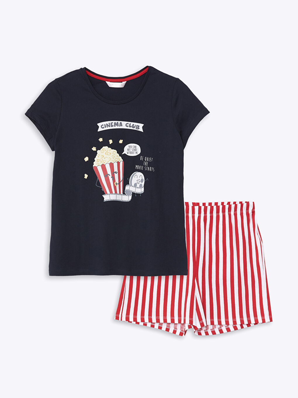 Crew Neck Printed Short Sleeve Women's Short Pyjamas Set-4