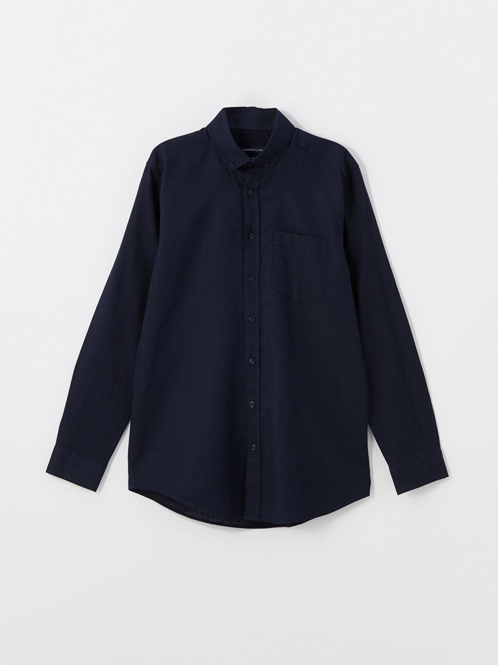 Muška košulja od mešavine lana standardnog kroja, dugih rukava-5