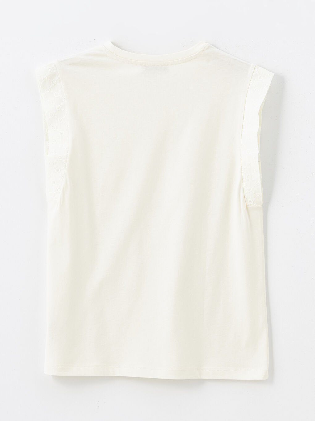 Ekru Kadın Bisiklet Yaka Düz Bluz-5