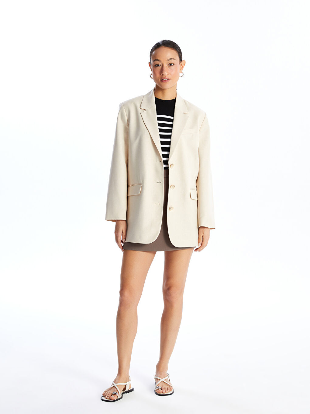 Regular Long Sleeve Women's Blazer Jacket -S4NH85Z8-Q6M