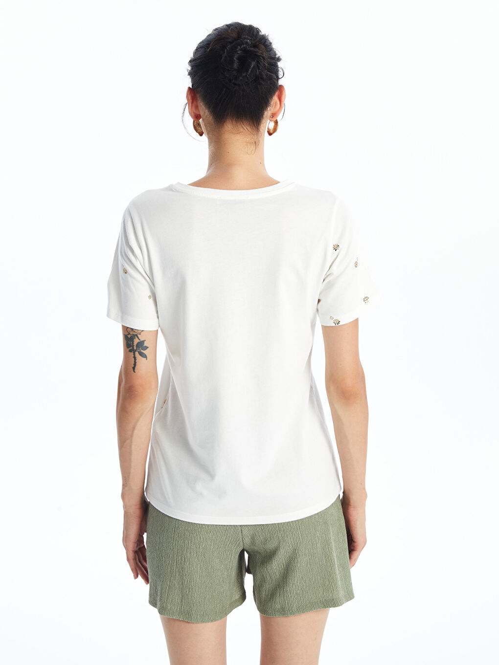 Crew Neck Printed Short Sleeve Women's T-shirt -S4NI41Z8-R9J