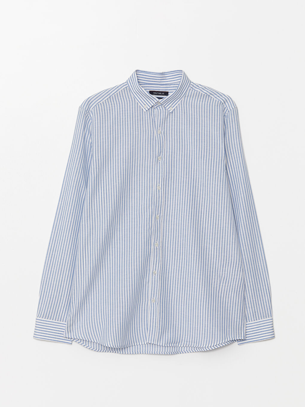 Slim Fit Long Sleeve Striped Poplin Men's Shirt -S4NI56Z8-LEN