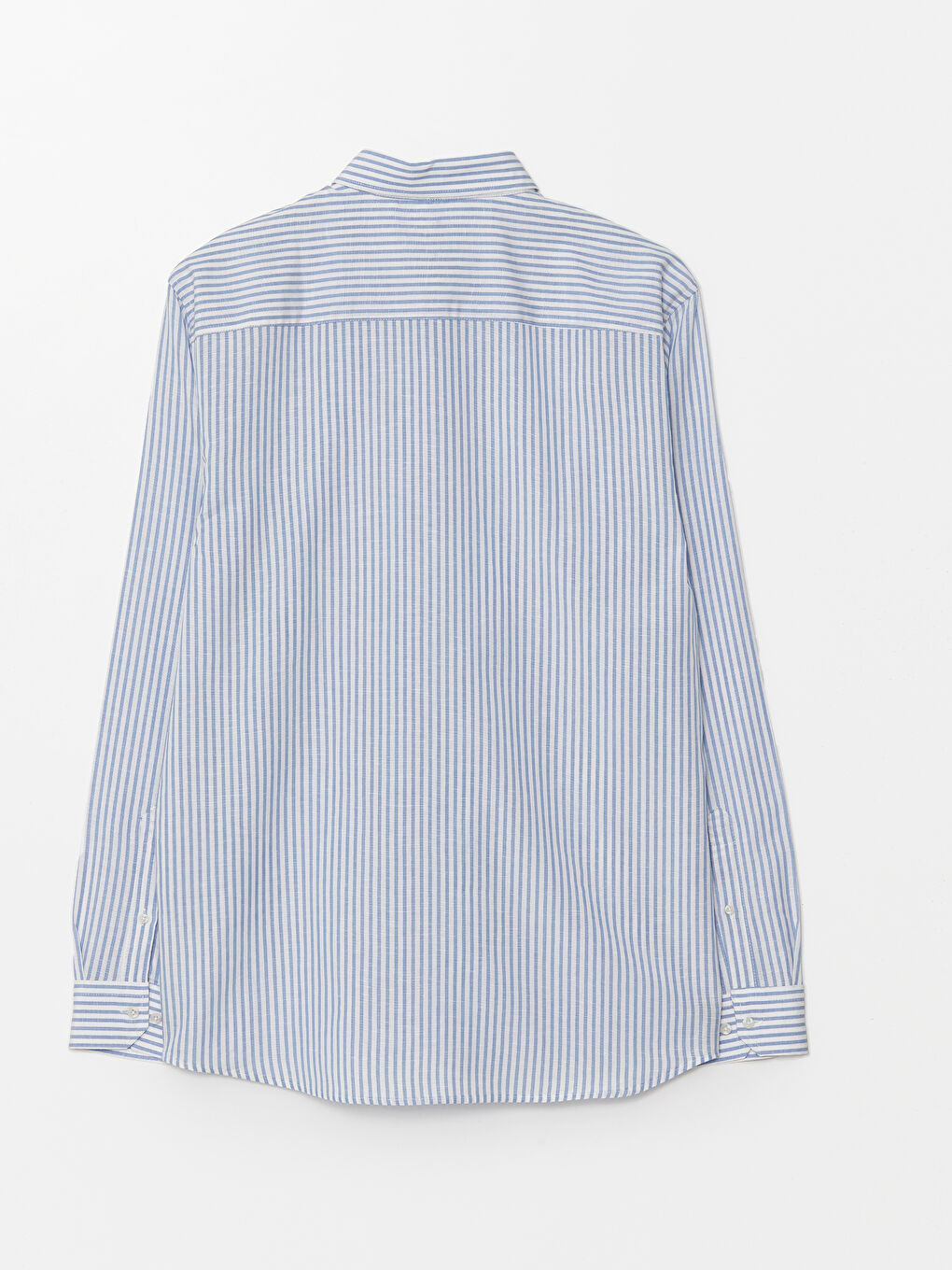 Slim Fit Long Sleeve Striped Poplin Men's Shirt -S4NI56Z8-LEN