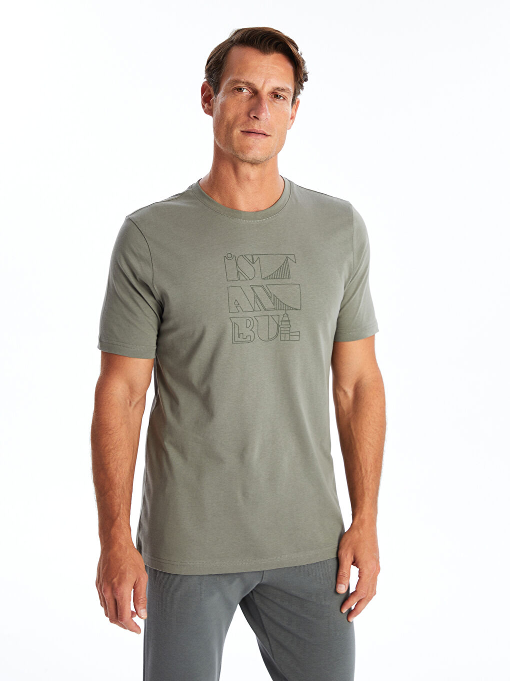 Crew Neck Short Sleeve Istanbul Printed Jersey Men's T-Shirt -S4NI71Z8-P5X