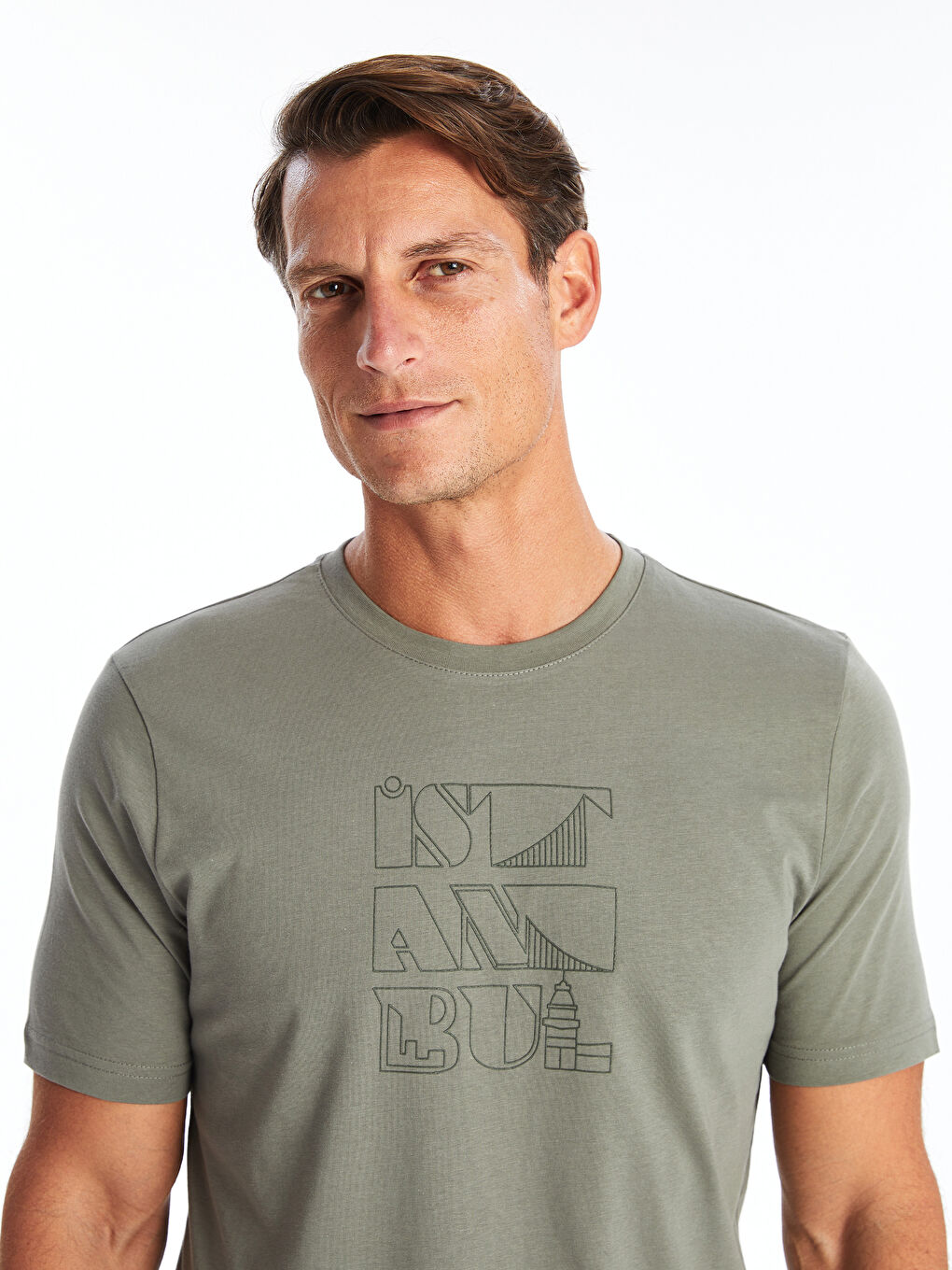 Crew Neck Short Sleeve Istanbul Printed Jersey Men's T-Shirt -S4NI71Z8-P5X