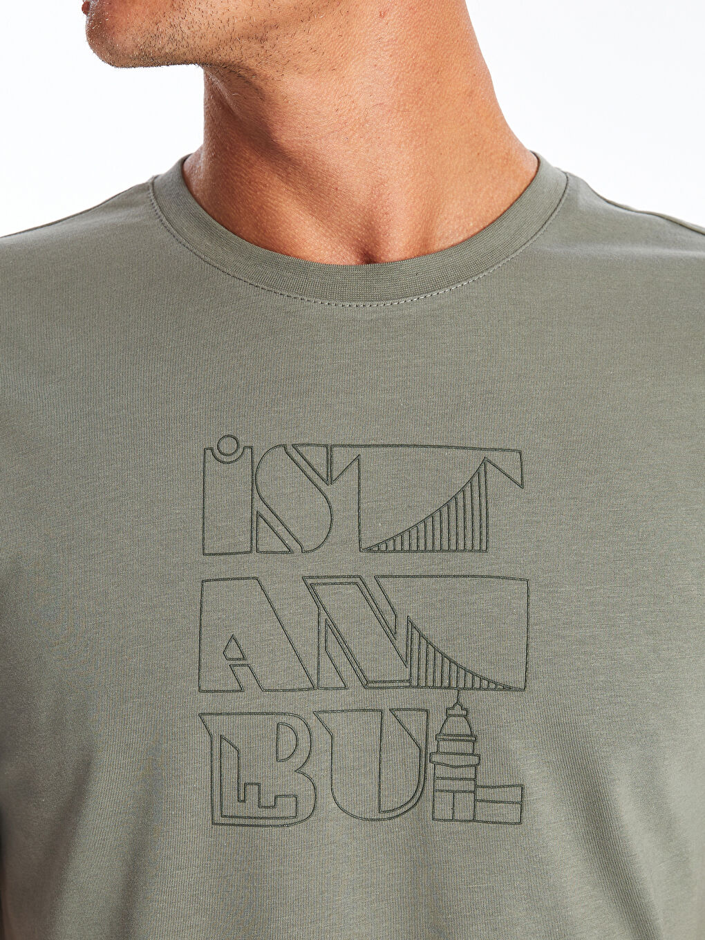 Crew Neck Short Sleeve Istanbul Printed Jersey Men's T-Shirt -S4NI71Z8-P5X