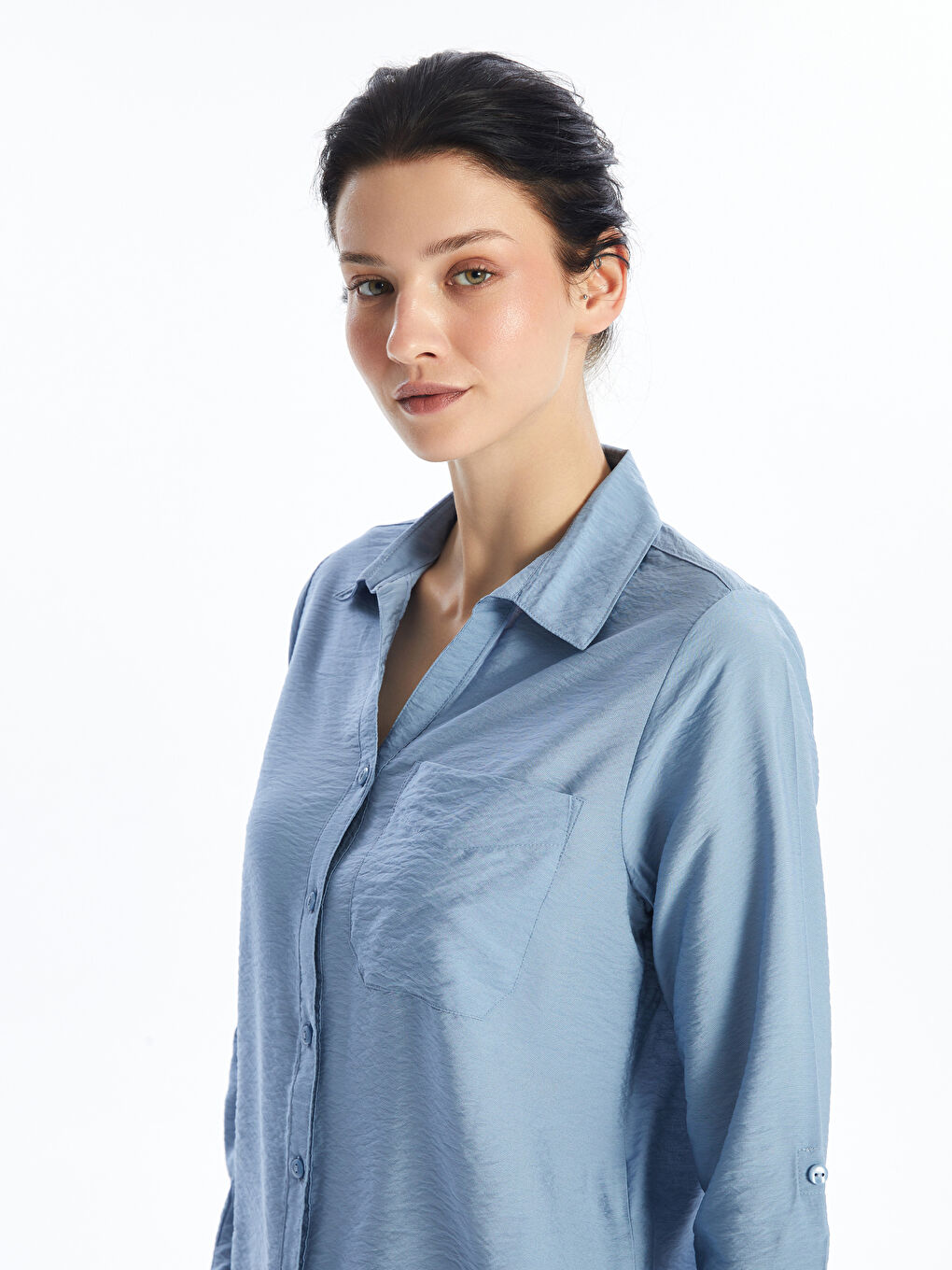 Plain Long Sleeve Women's Shirt -S4NI74Z8-JPV