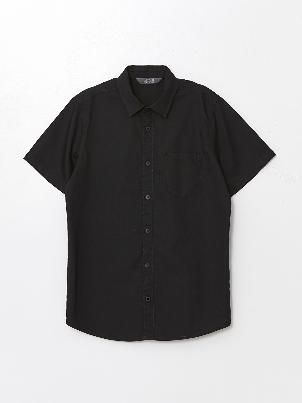 Siyah Basic Kısa Kollu Erkek Çocuk Jean Gömlek