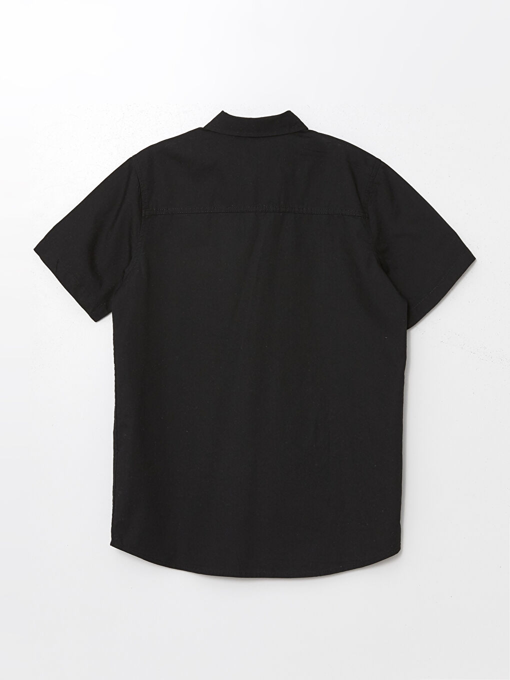 Siyah Basic Kısa Kollu Erkek Çocuk Jean Gömlek-1