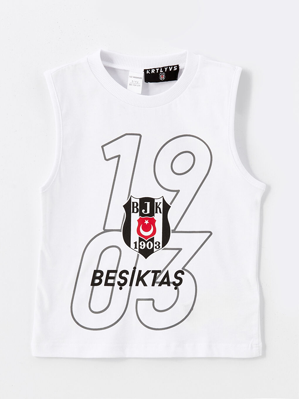 LCW baby Buxe Beyazı Bisiklet Yaka Beşiktaş Baskılı Erkek Bebek Yüzme Takım - 1