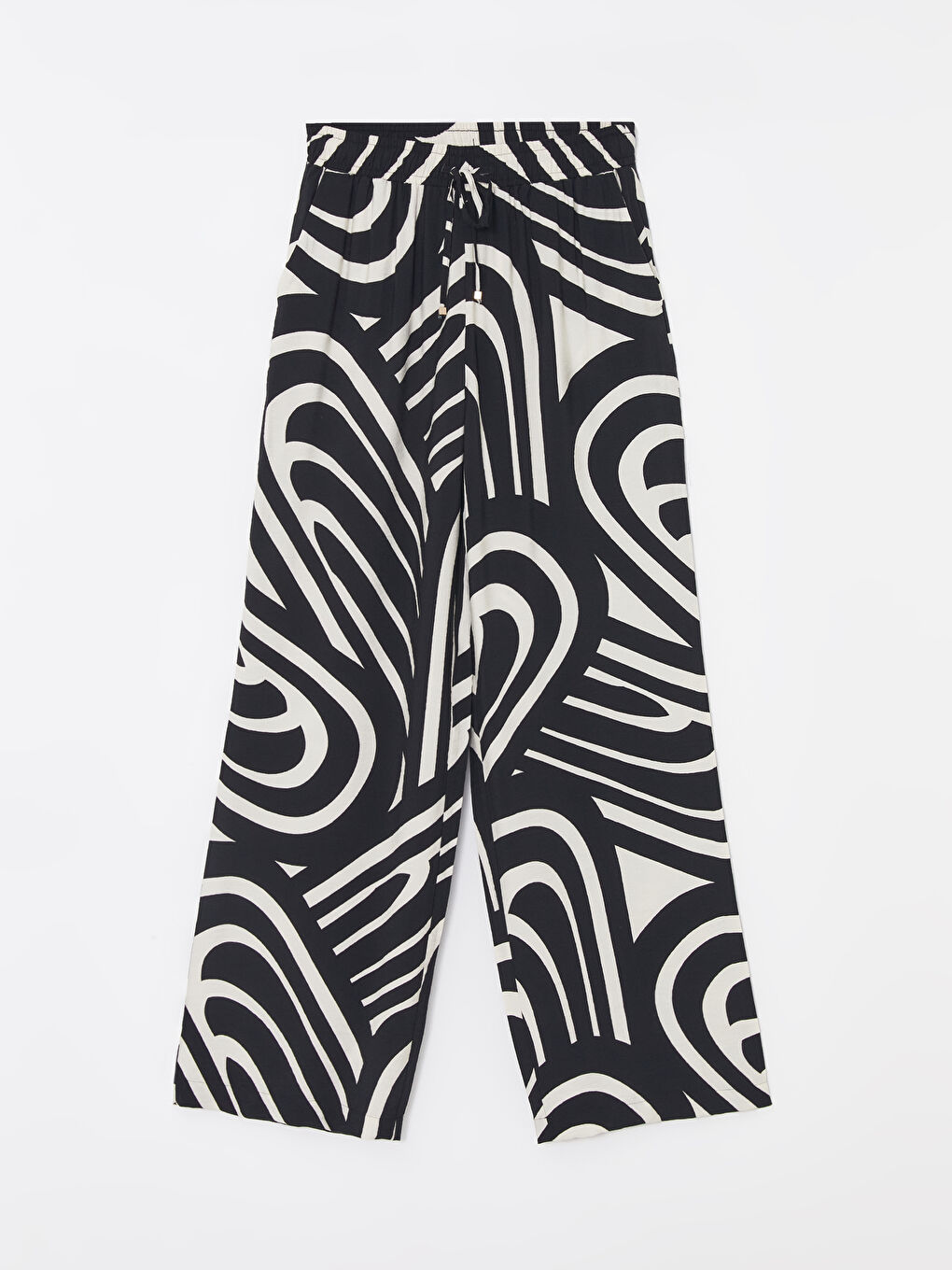 Elasticated Waist Patterned Women's Trousers -S4NL19Z8-LQJ