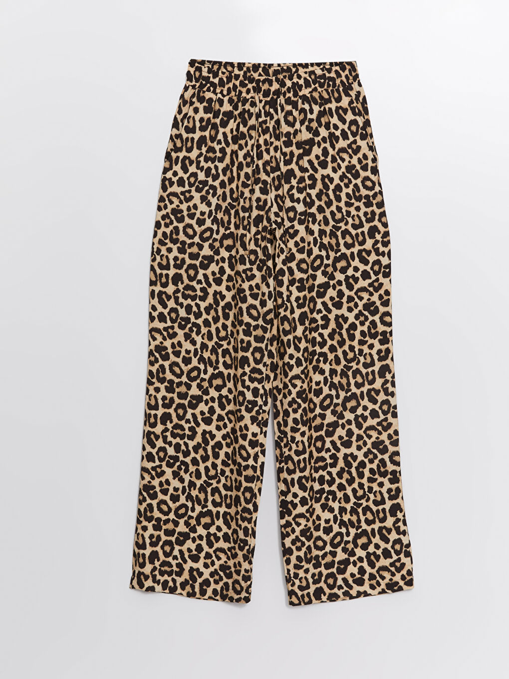 Elasticated Waist Leopard Print Women's Trousers -S4NL24Z8-LQY