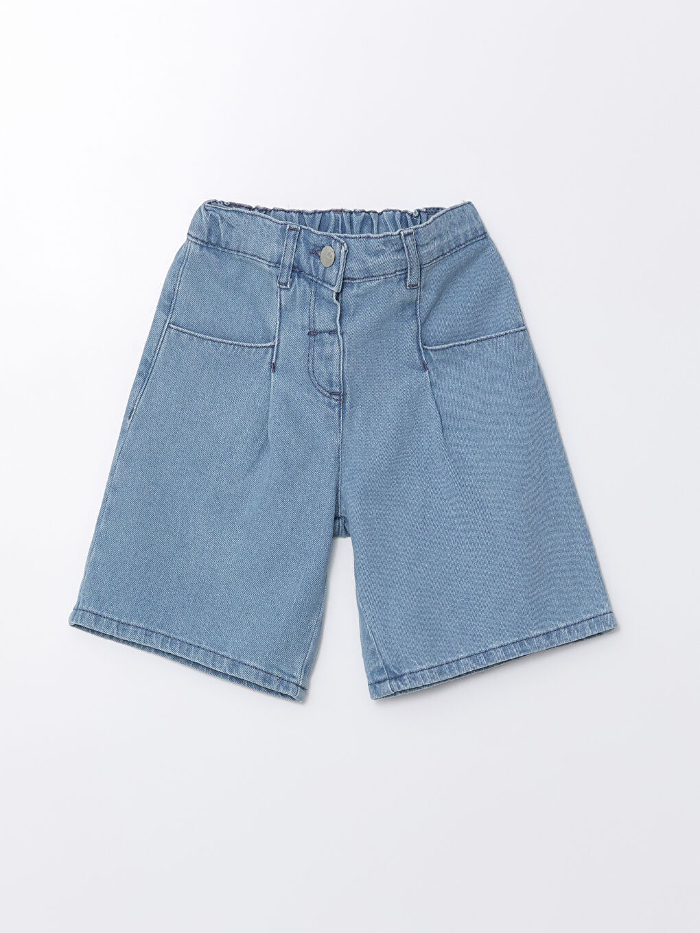 LCW baby Orta İndigo Rodeo Beli Lastikli Basic Kız Bebek Jean Şort - 2