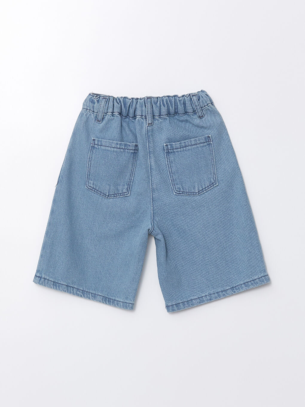 LCW baby Orta İndigo Rodeo Beli Lastikli Basic Kız Bebek Jean Şort - 3