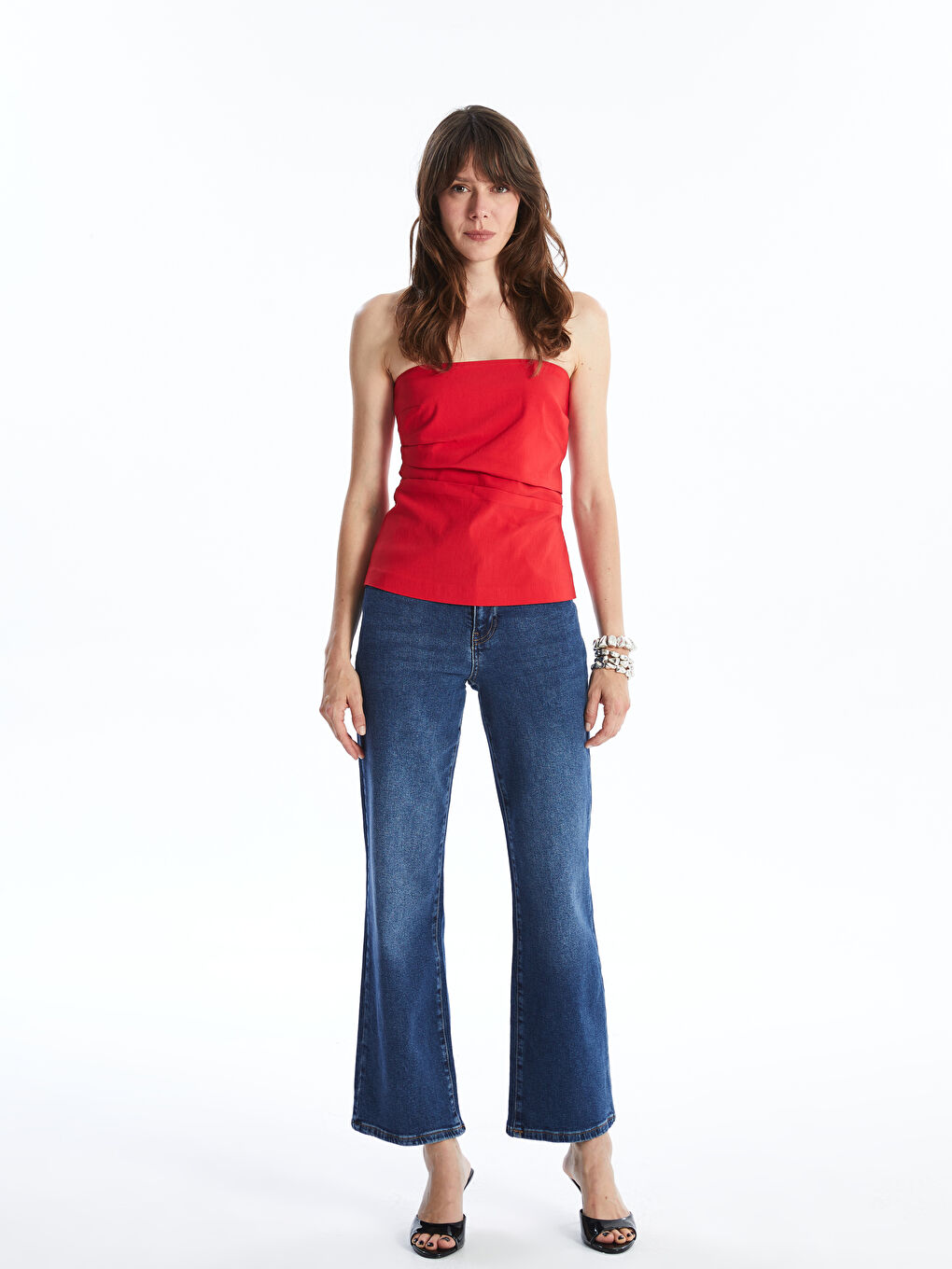 Strapless Plain Crop Women's Blouse -S4NL32Z8-M5T