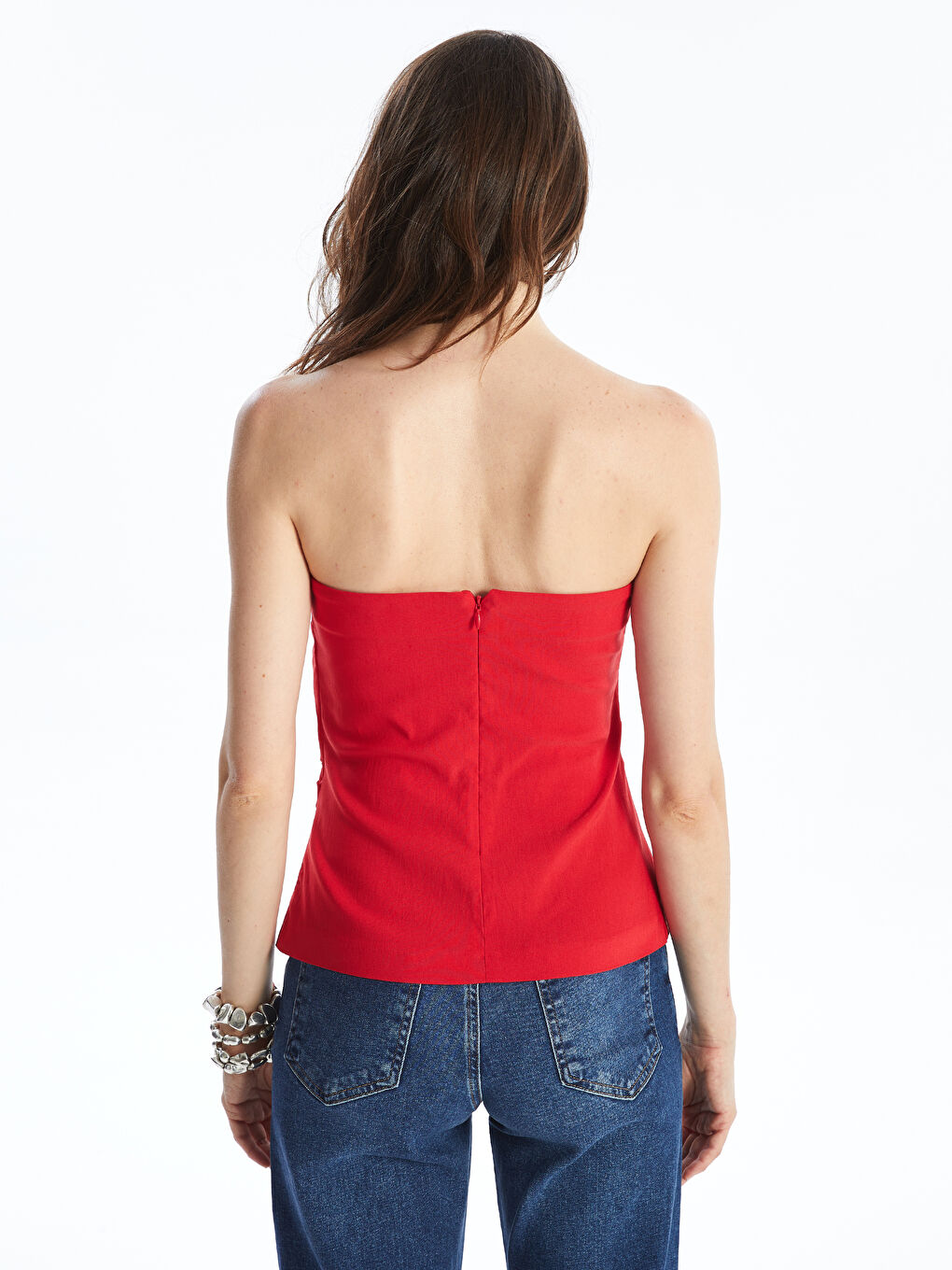 Strapless Plain Crop Women's Blouse -S4NL32Z8-M5T
