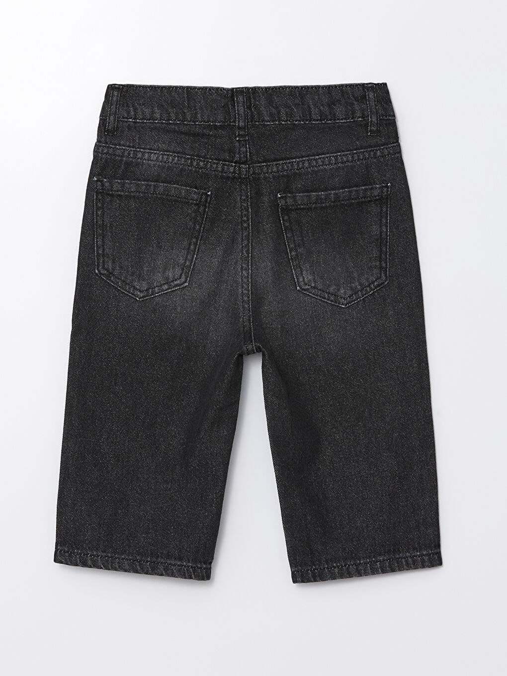 LCW baby Siyah  Rodeo Beli Lastikli Basic Erkek Bebek Jean Şort - 1