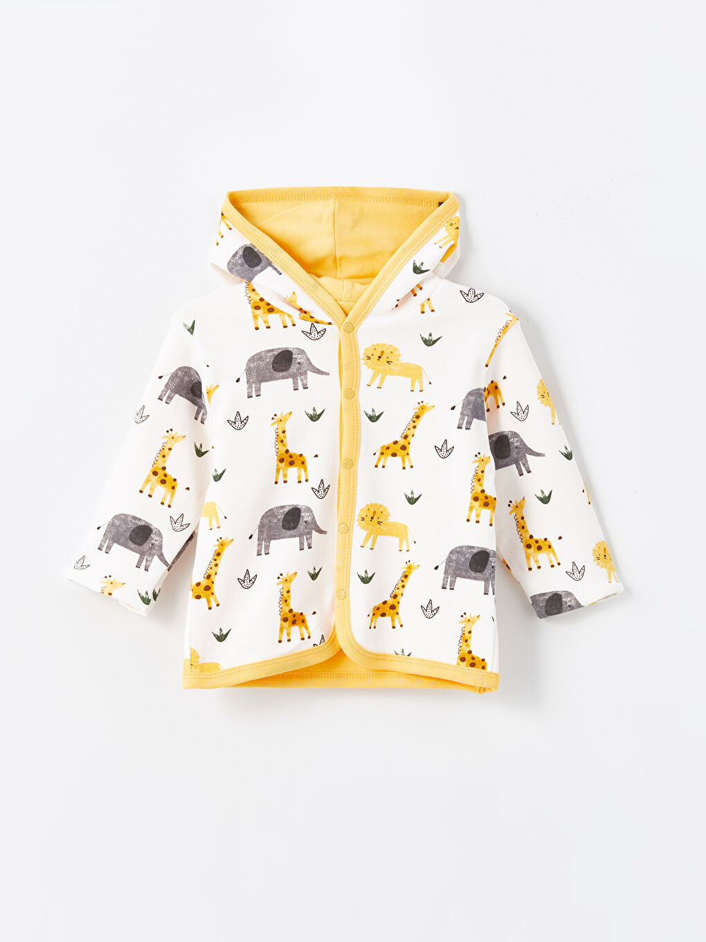 Lila Kapüşonlu Erkek Bebek Hırka