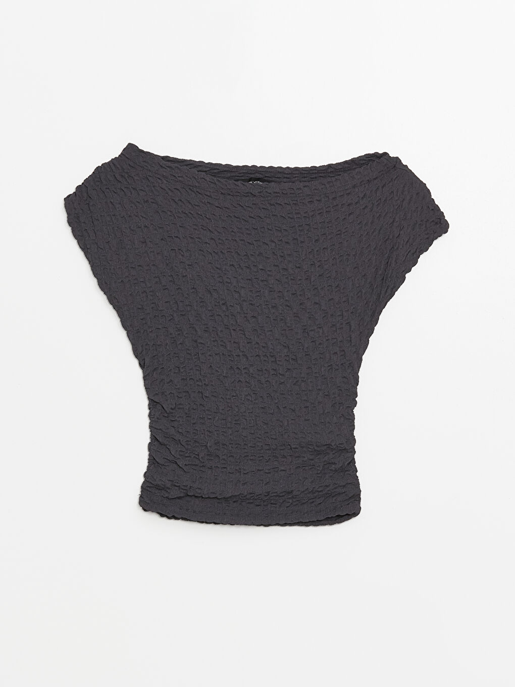 Antrasit Kayık Yaka Kadın Bluz-4