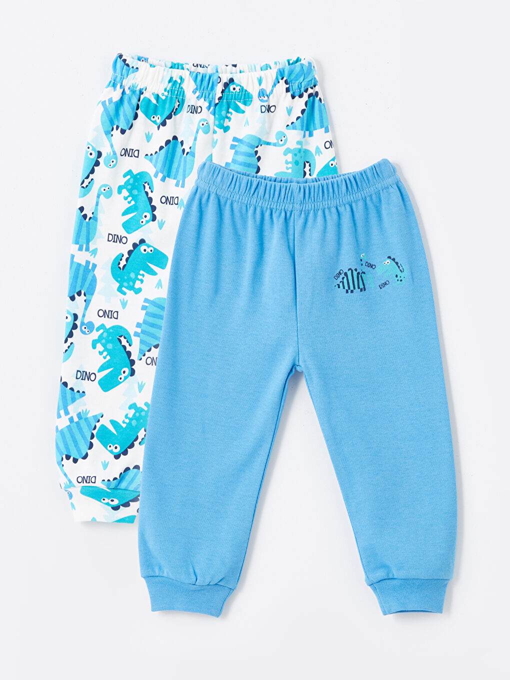 Yeşil Beli Lastikli Erkek Bebek Pijama Alt 2'li