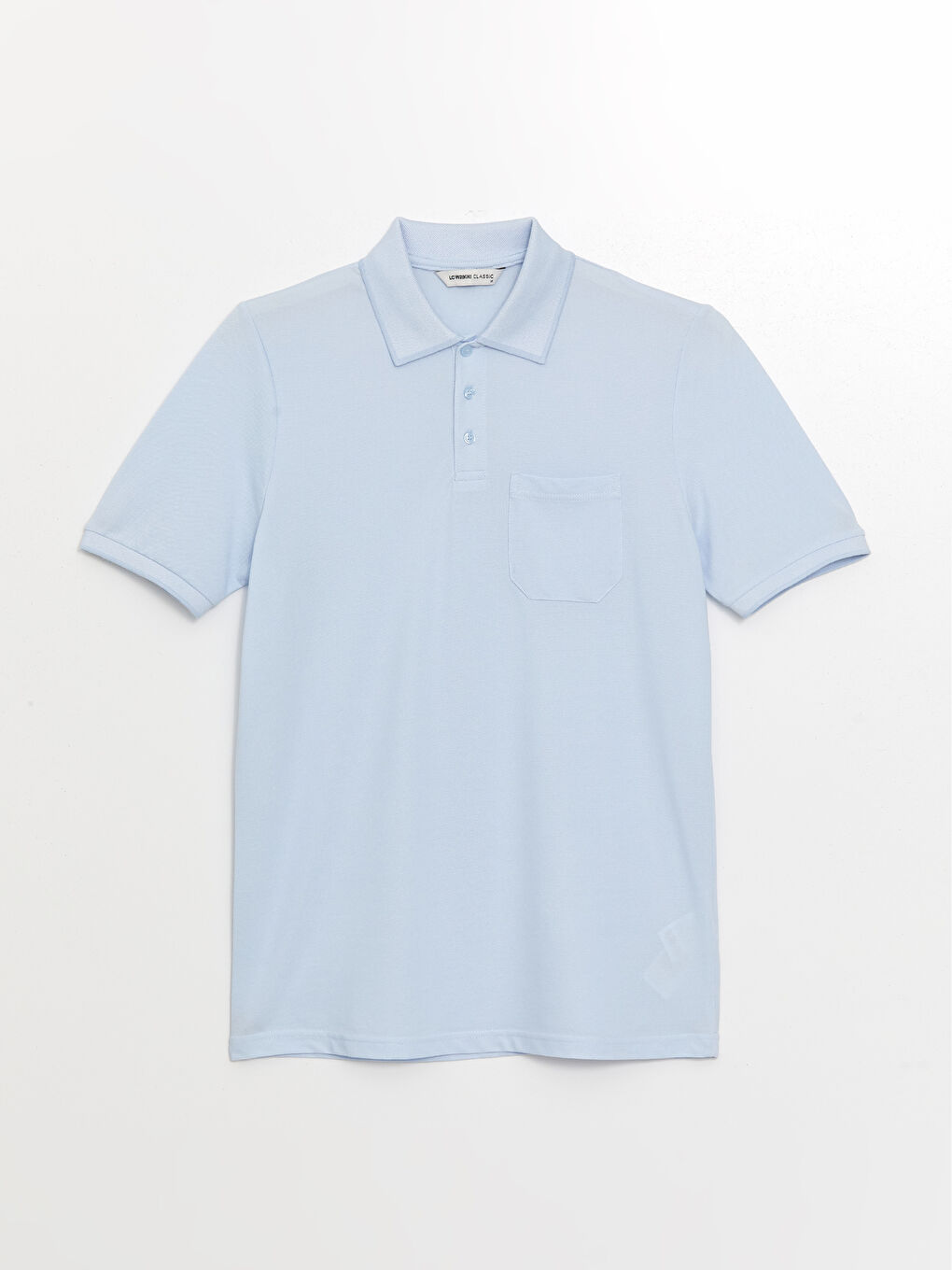 Mavi Polo Yaka Kısa Kollu Erkek Tişört-4